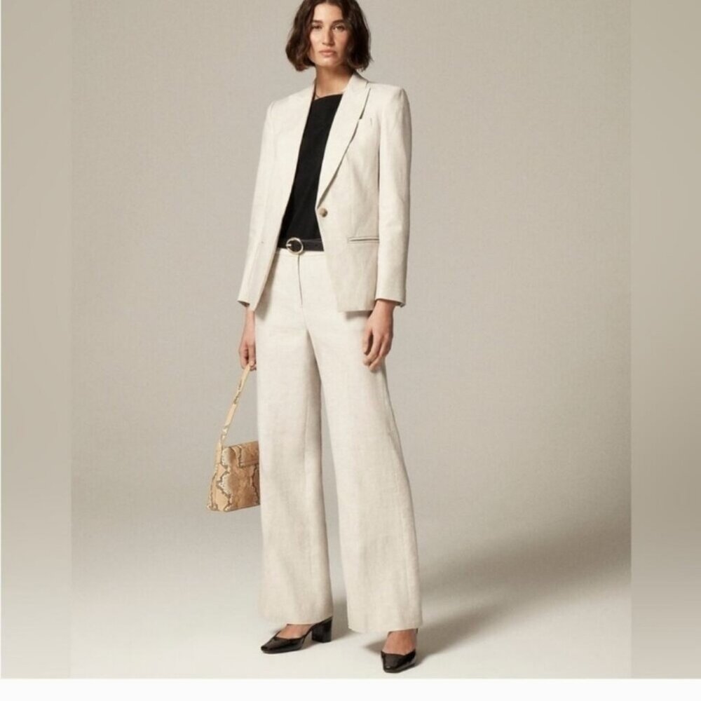 J Crew Carolina High Rise Flare Pant in Stretch Linen Blend Size 18 NWOT